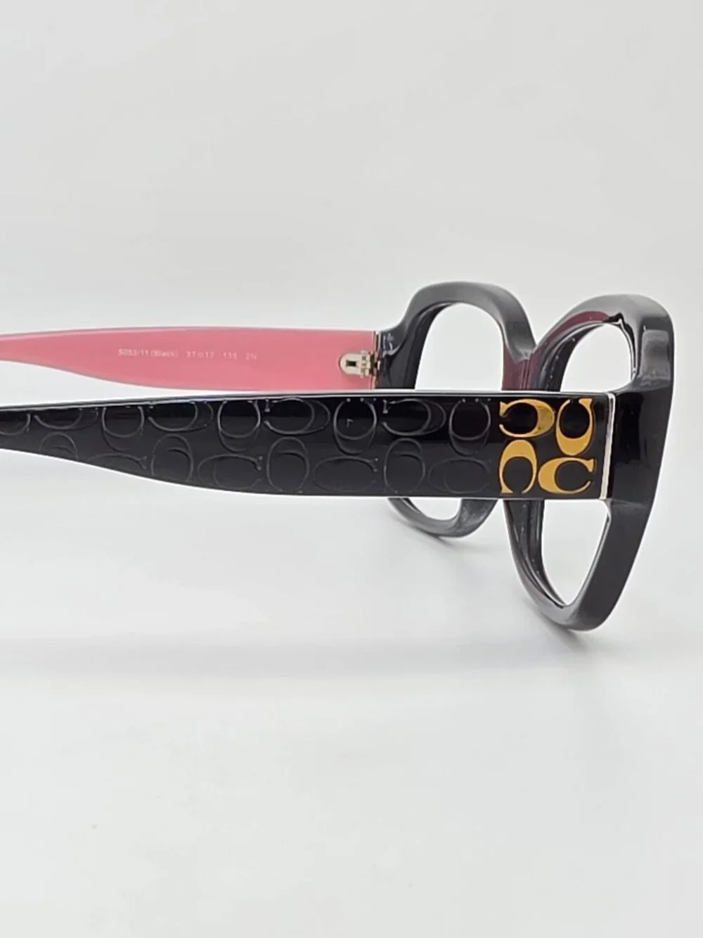 Coach HC 8001 L001 5053/11 Emma Black Gold on Pink Sunglasses Frame 57-17-135